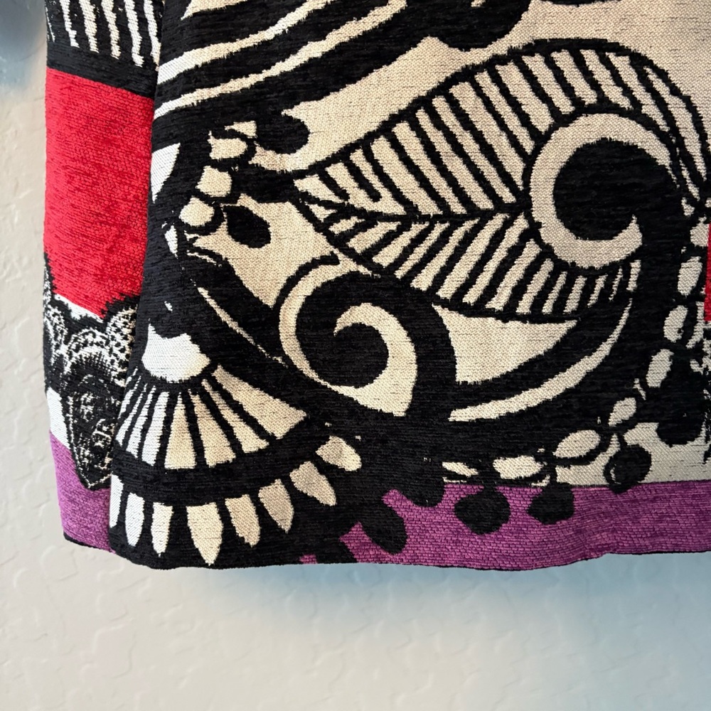 Desigual designer tapestry black white red we love jacket coat RARE size 10 NEW - Picture 6 of 16